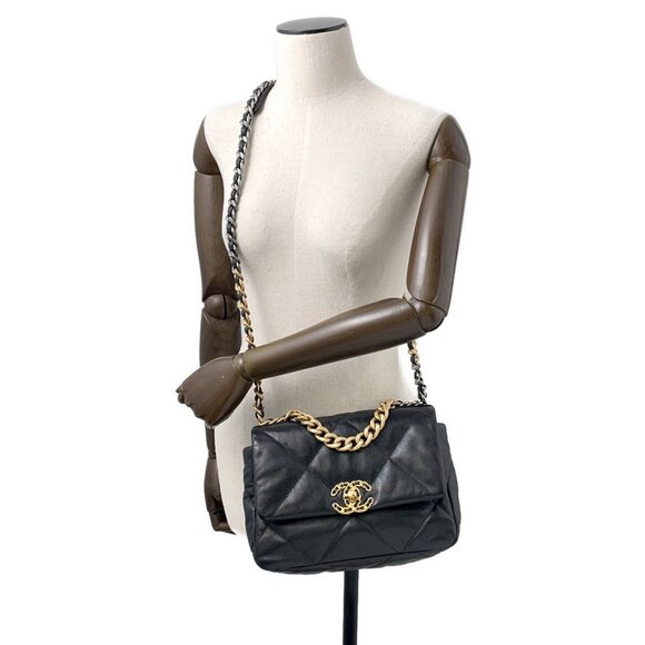 CHANEL Chain Shoulder Bag CHANEL19 Flap Coco Mark Lambskin AS1160 2-Way - Picture 4 of 15